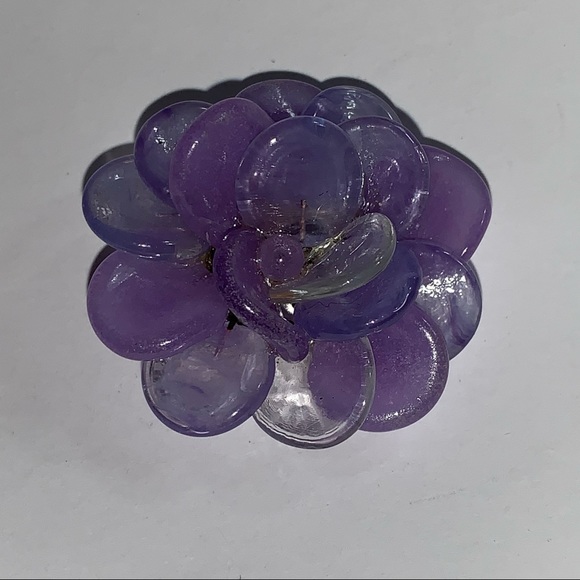 CHANEL P01 lavender Italian Resin pin back BROOCH w/pendant loop - Picture 12 of 13